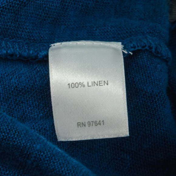 J. Jill Size XL Blue Love Linen V Neck Button Front Down Linen Cardigan Sweater - Picture 4 of 6
